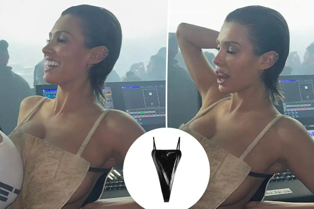 Bianca Censori usa body en el show de medio tiempo del Super Bowl de Kanye West