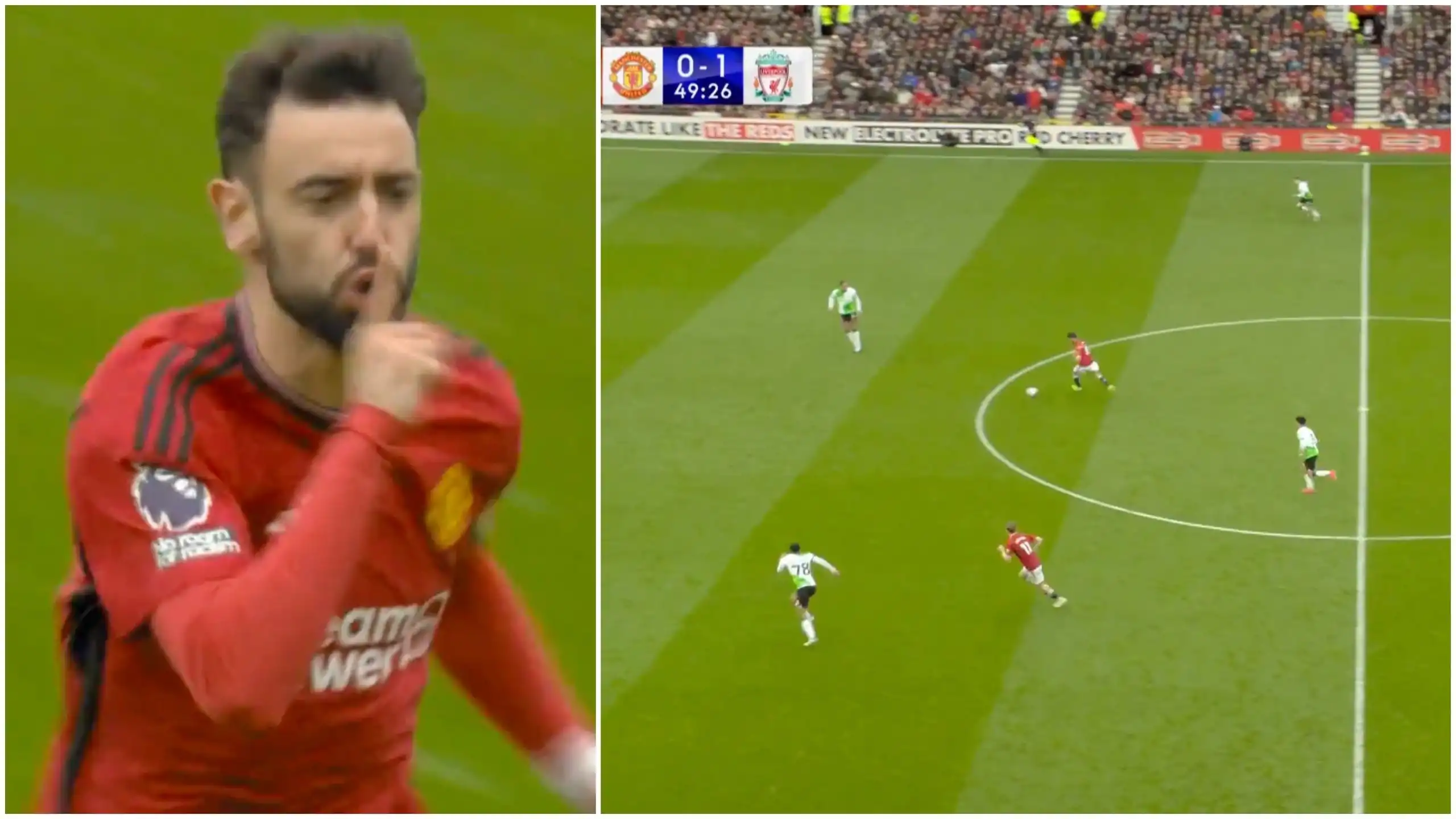 Bruno Fernandes anota increíble gol de 45 yardas en el Manchester United vs Liverpool