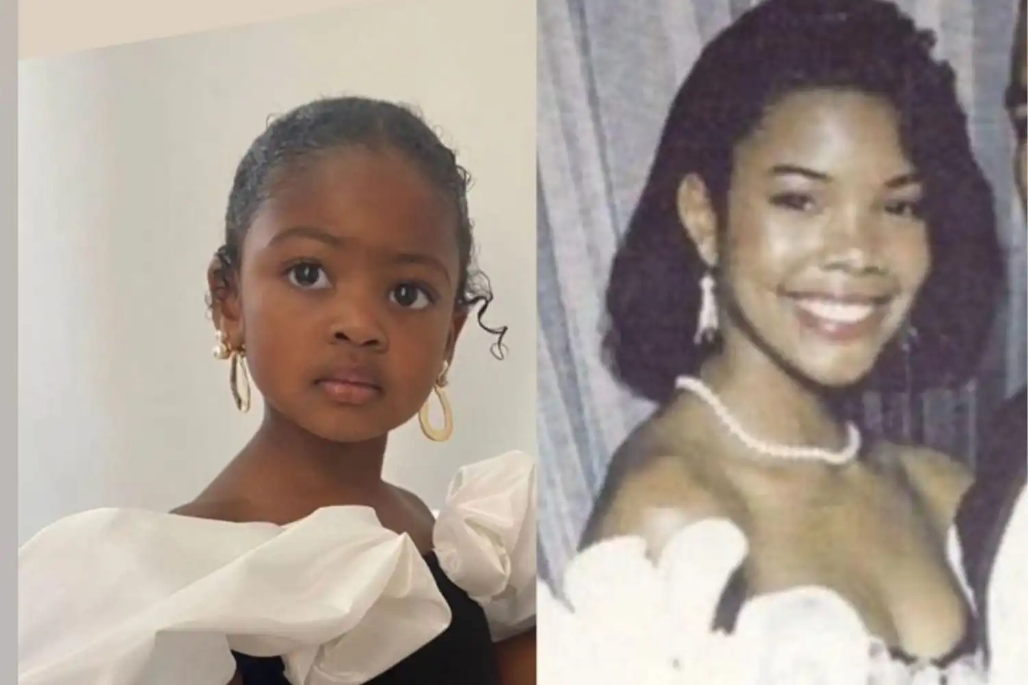 La hija de Gabrielle Union, Kaavia, recrea el look de graduación de los 90 uno al lado del otro