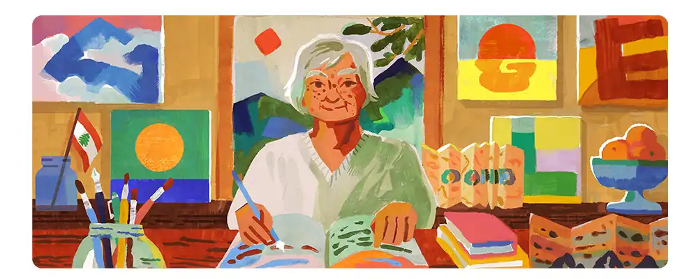 Google Doodle rinde homenaje a la visionaria Etel Adnan - GG2