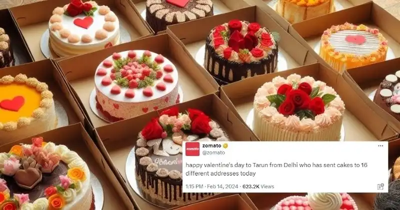 Feliz Día de San Valentín: el regalo de Zomato a un hombre de Delhi que envió 16 pasteles a 16 direcciones diferentes