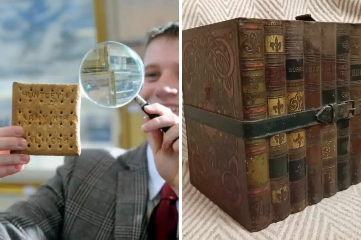 Aficionado a la historia muestra una galleta Huntley y Palmers de 100 años de antigüedad de la Primera Guerra Mundial
