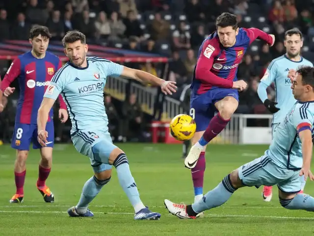 Video en vivo y marcador: Barcelona vs Osasuna 1-0, DGS 1. Gol de Lewandowski anulado. Travesaño para visitantes. Un jugador expulsado