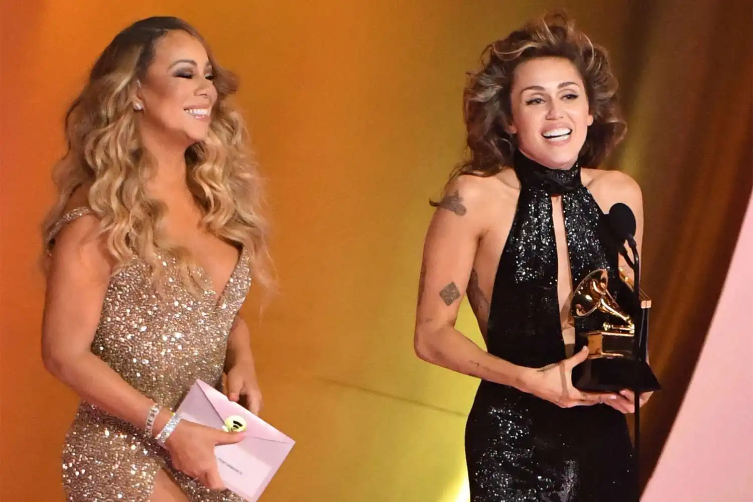Las fans de Miley Cyrus Mariah Carey ganan el primer Grammy