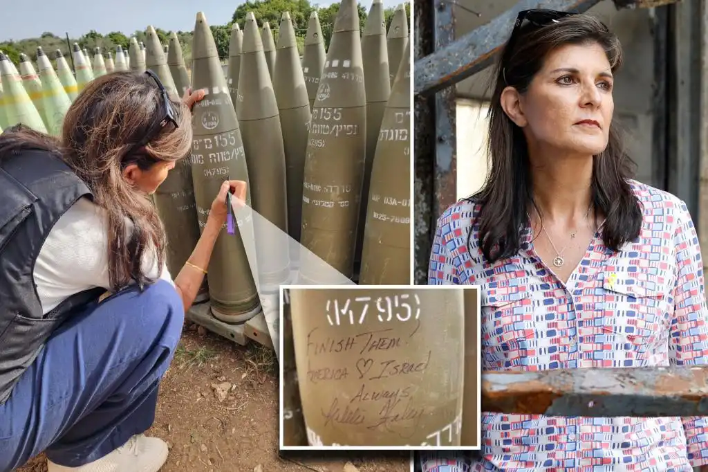 Nikki Haley firma una bomba de las FDI durante su visita a Israel Termínalos
