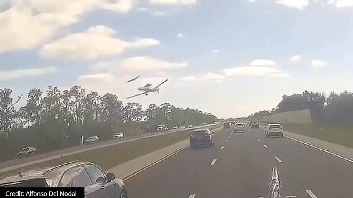 accidente aéreo, autopista de Florida, imágenes espeluznantes