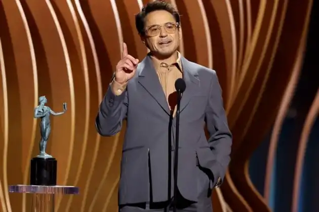 Robert Downey Jr elogia a su esposa tras ganar el premio al Actor Masculino de Reparto en los SAG Awards 2024