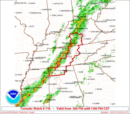 Alerta de tornado SPC 715