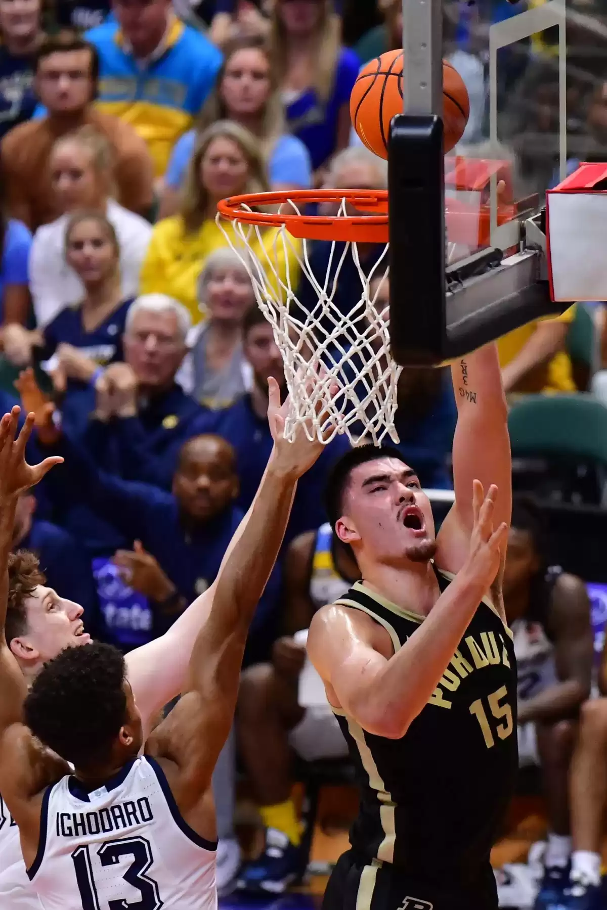 Actuación de Zach Edey MVP Baloncesto de Purdue Título del Maui