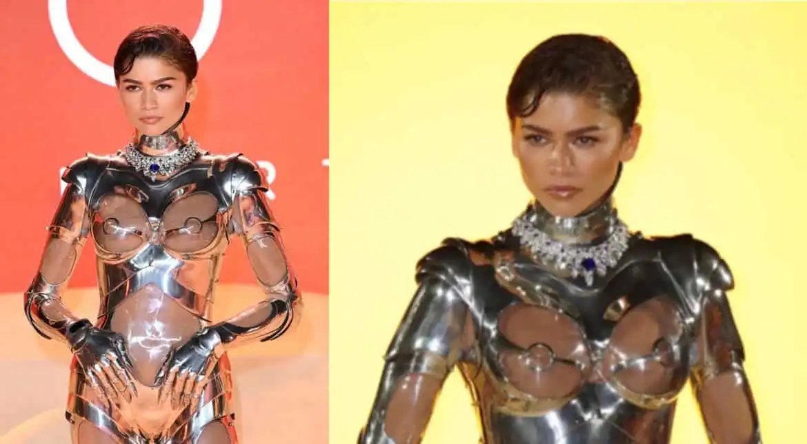 Zendaya deslumbra con un body robótico de Mugler Couture en el estreno de Dune 2 en Londres